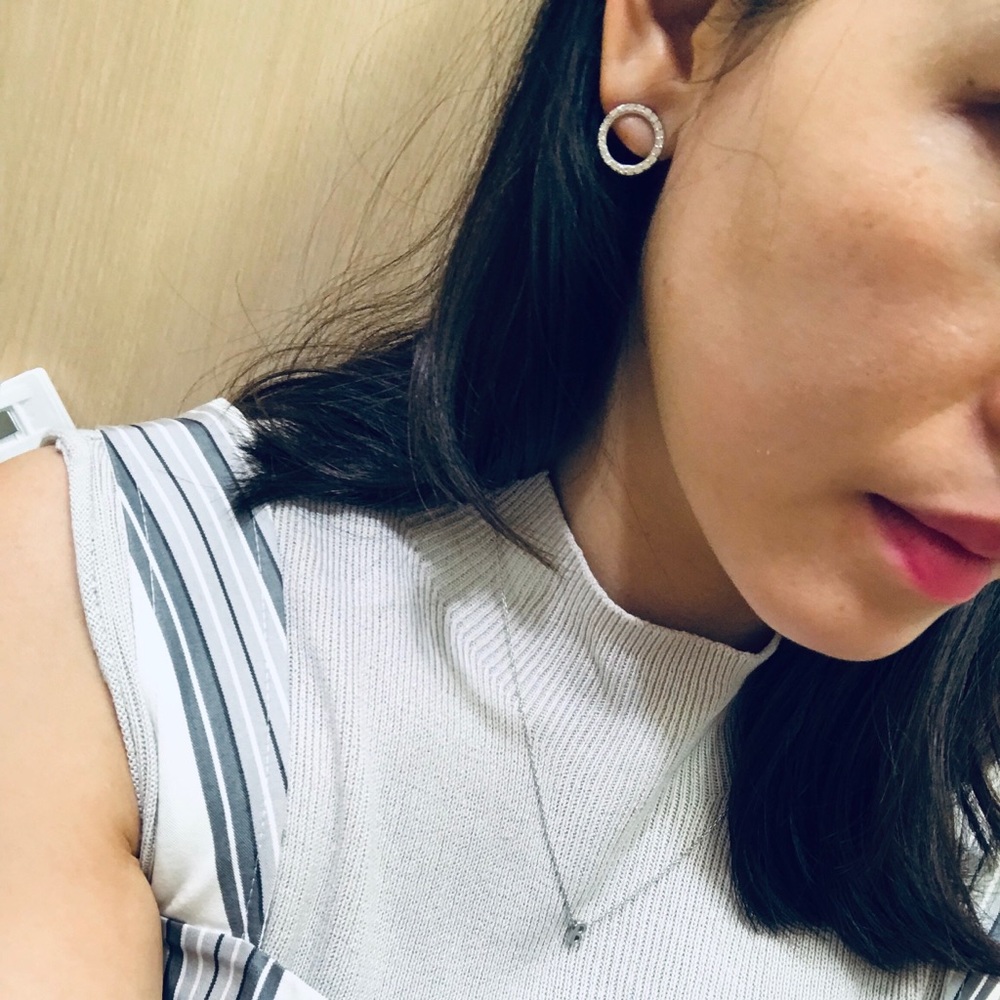 .925 Sterling Silver Rhodium Plated Round Earrings